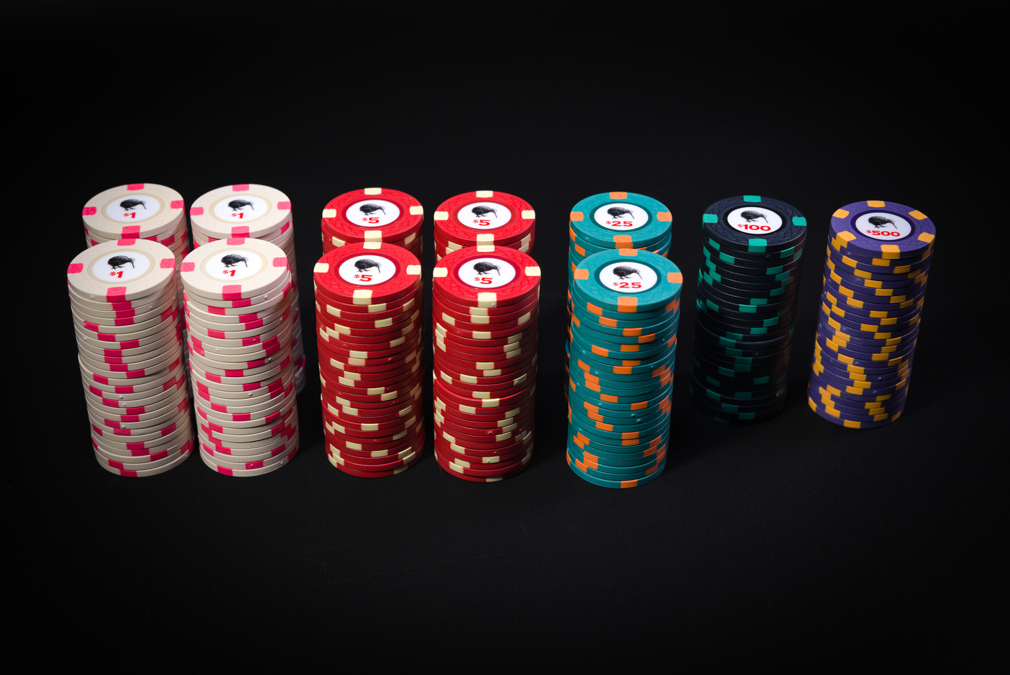 The contents of the set of 300 chips